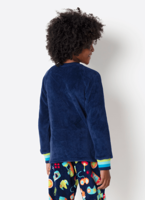 Pijama Manga Longa Soft Menino Raposa Gamer - Imagem 4