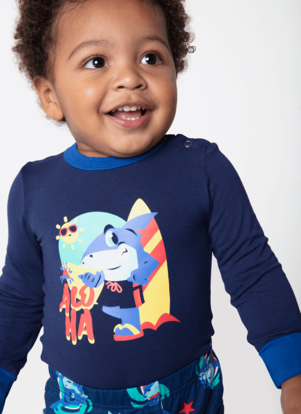 Pijama Manga Longa Viscolycra Bebê Menino Tuba Aloha - Imagem 2