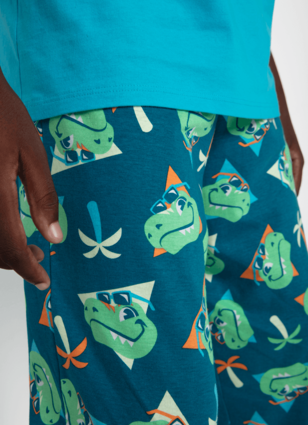 Pijama Manga Curta Menino Teen Dino Miami - Imagem 4
