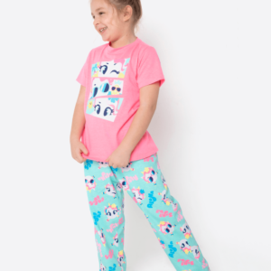 Pijama Manga Curta Algodão Menina Unicórnio Aloha