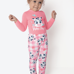 Pijama Manga Longa Viscolycra Bebê Menina Vaca Romântica