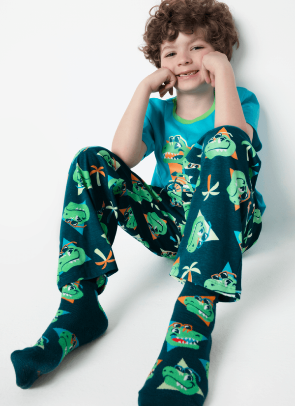 Pijama Manga Curta Algodão Menino Dino Miami - Imagem 4