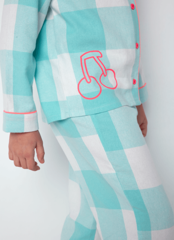 Pijama Manga Longa Flanelado Menina Cherry - Imagem 4