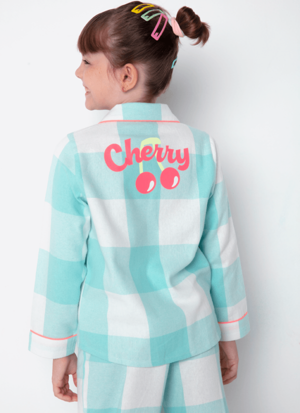 Pijama Manga Longa Flanelado Menina Cherry - Imagem 3