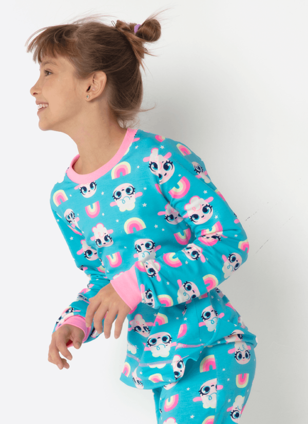 Pijama Manga Longa Viscolycra Menina Teen Ovelha - Imagem 2