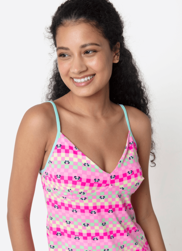 Pijama Regata Microfibra Feminino Panda Miami - Imagem 3