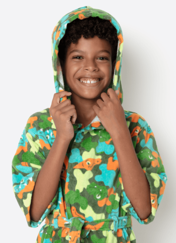 Roupão de Banho Algodão Menino Dino Trio - Imagem 3