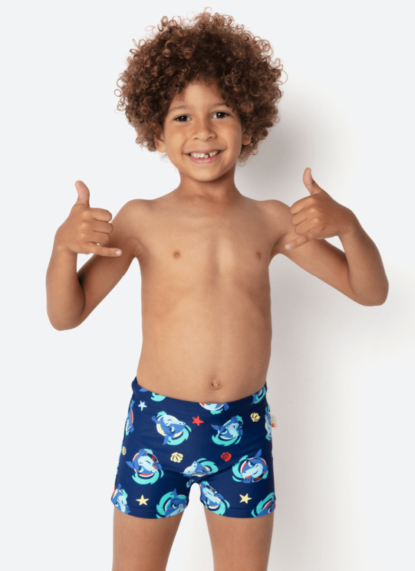 Sunga Boxer Menino Tubarão Aloha