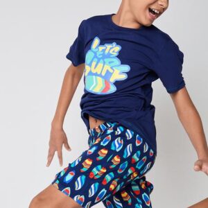 Pijama Manga Curta Viscolycra Menino Teen Tubarão Aloha
